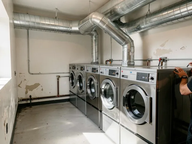 Inglewood Dryer Vent Cleaning team performing large-scale commercial dryer vent cleaning in Inglewood